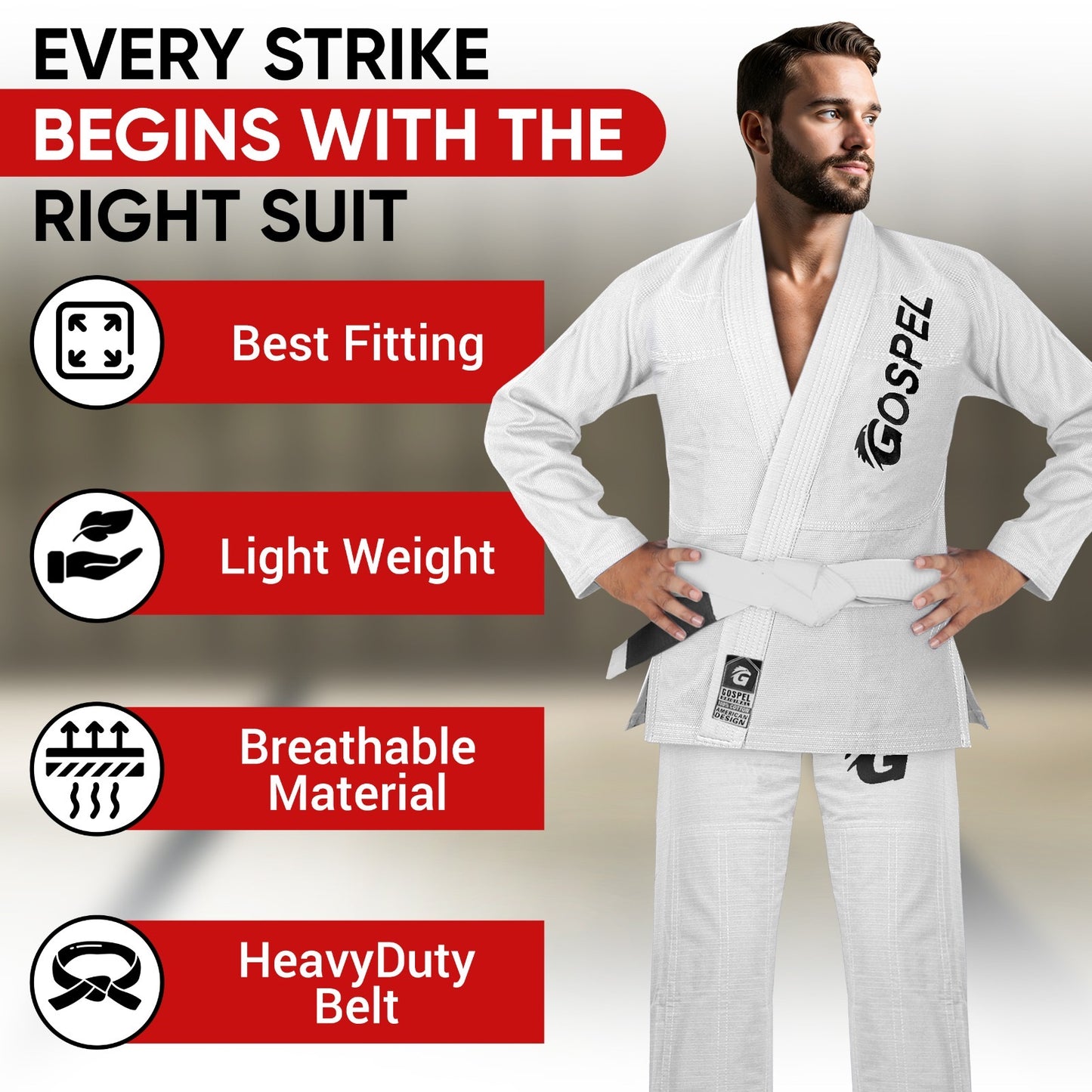 BJJ Gi Gospel Competitor jiu jitsu uniform 350GSM with belt and bag offers