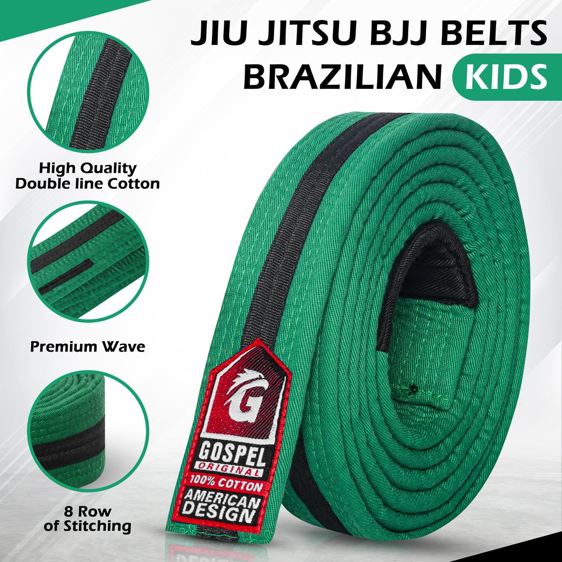 Stripe Green Black Colour Belts