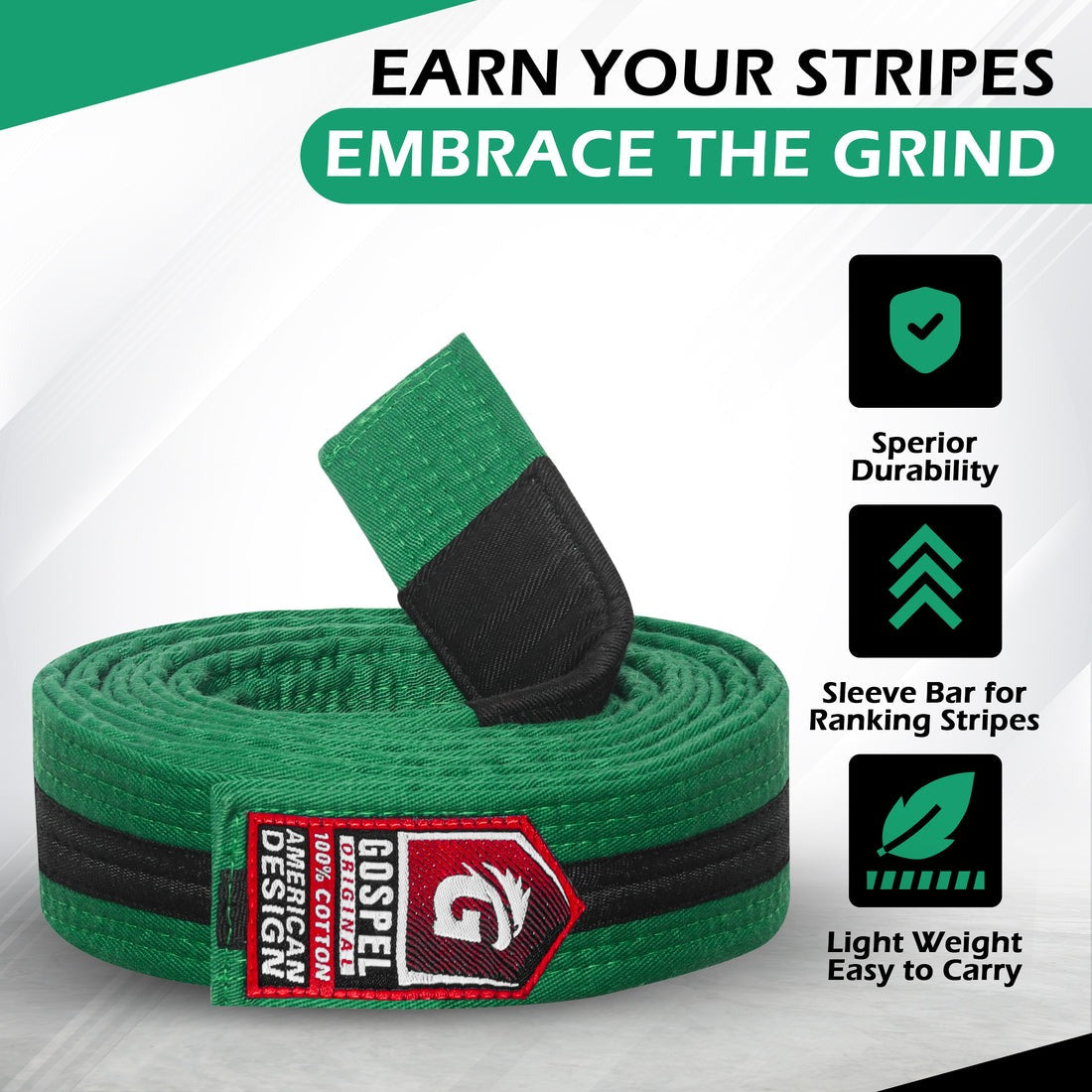 Stripe Green Black Colour Belts