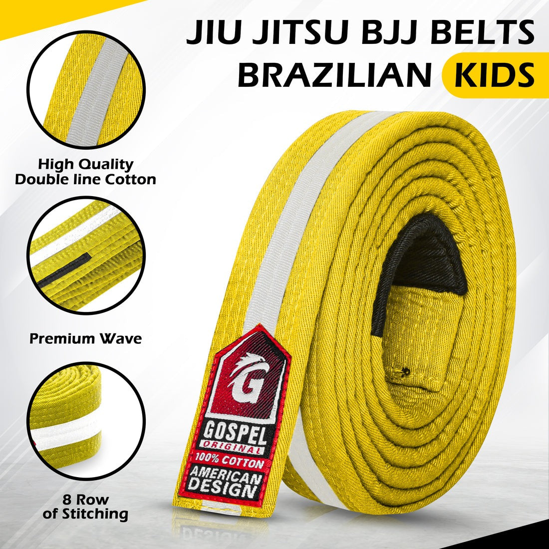 Stripe Yellow White Colour Belts