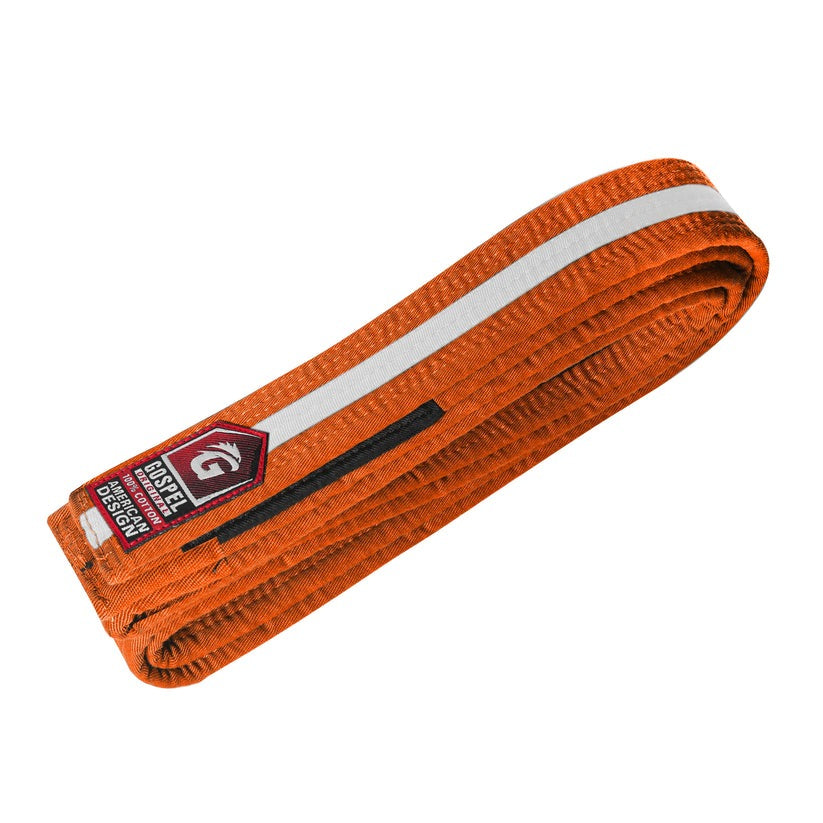 Stripe Orange White Colour Belts