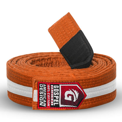 Stripe Orange White Colour Belts
