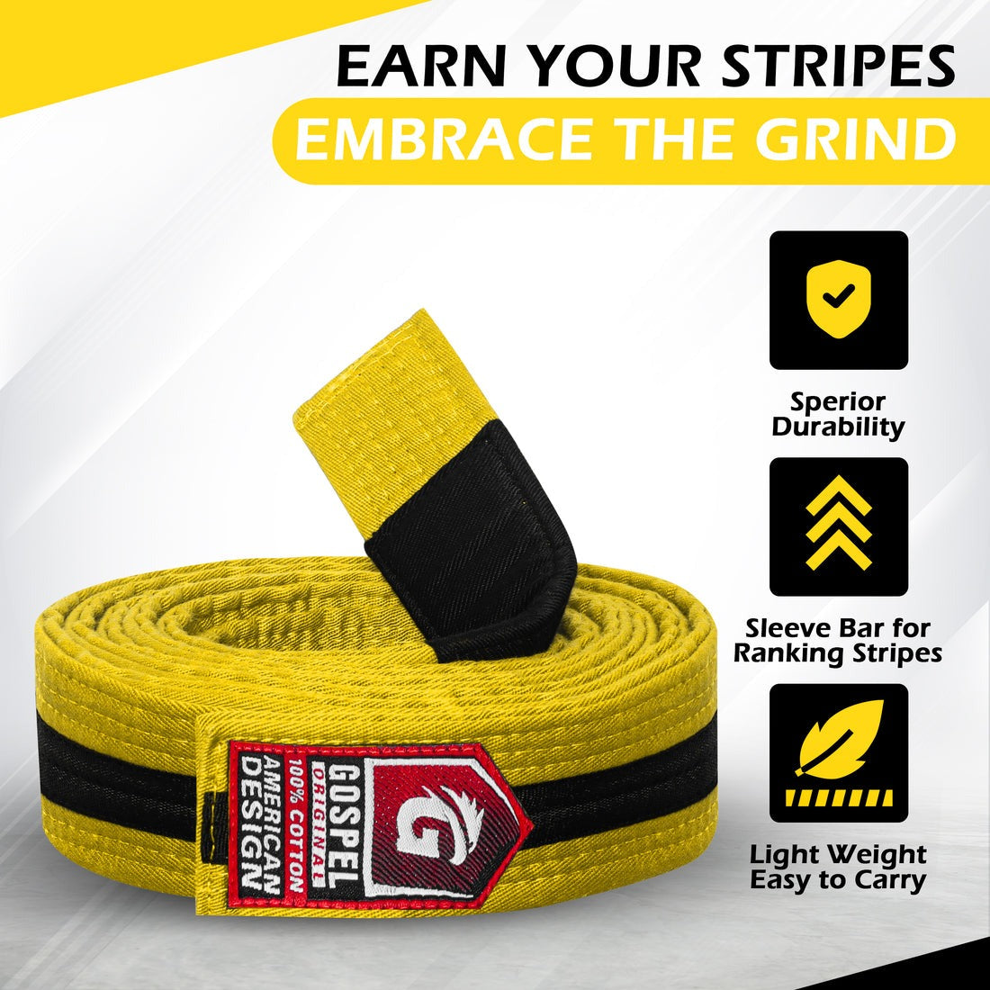 Stripe Yellow Black Colour Belts