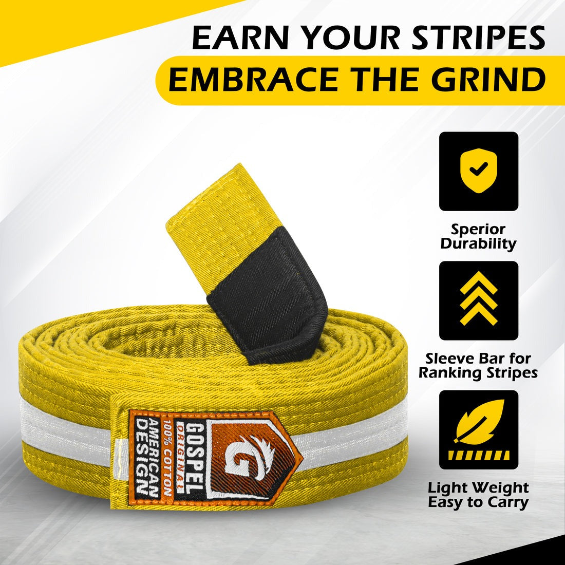 Stripe Yellow White Colour Belts